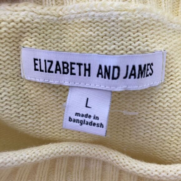 Elizabeth and James cotton sweater chunky boxy yellow& white print - Picture 8 of 10